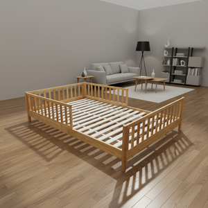 Letto in Legno Massello Stile Montessori con Ringhiere e Porta, Comoda Culla in Legno Adatta <span class=keywords><strong>per</strong></span> una Camera da Letto - Product Image 3