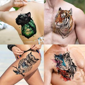 <span class=keywords><strong>Tatuajes</strong></span> Temporales de Búho, Tigre, León y Lobo en Acuarela para Mujeres y Hombres, Arte Corporal, Brazo, <span class=keywords><strong>Muslo</strong></span>, Tatuaje Falso 3D de Larga Duración, Adhesivo para Manga - Product Image 3