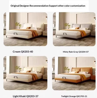 Meubles de chambre à coucher modernes en cuir italien de luxe pour hôtel, appartement, villa, lit double en bois avec cadre en bois, taille king size