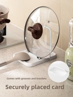 LANZYLO Égouttoir pliable sur pied à un niveau pour couvercles de casseroles, rangement de comptoir de cuisine pour spatules et cuillères de cuisine