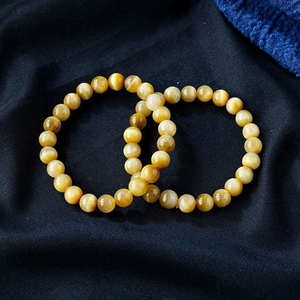 Pulsera de cuentas de cristal pulido en forma de bola de 8 mm con energía calmante y <span class=keywords><strong>propiedades</strong></span> curativas, longitud de 18-19 cm - Product Image 4