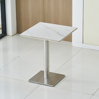 Ensemble de chaises de table modernes de restauration rapide combinaison restaurants snack-bars traiteur petites tables carrées commerciales en acier inoxydable