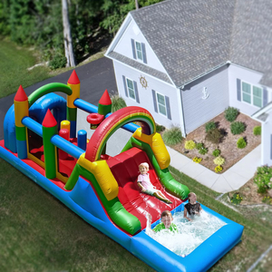Istana lompat lompat tiup komersial luar ruangan Kastil luncuran Kombo taman pantul dapat ditiup untuk anak - Product Image 4