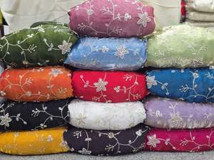 Designer beads imported <b>silk</b> <b>fabric</b> for womens apparel lightweight comfortable and ideal for ethnic casual and formal wear - Product Image 5