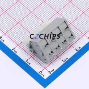 256-404 Spring Terminal Block Through hole Component (THT),P=5.08mm Connector 1x4P 5.08mm Gray 4P - Product Image 2