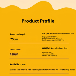 Casserole électrique épaisse pour 1 à 2 personnes, température réglable, grille de cuisson à vapeur, chauffage rapide, poêle électrique d'hôtel, 1,8 L, usage domestique - Product Image 6