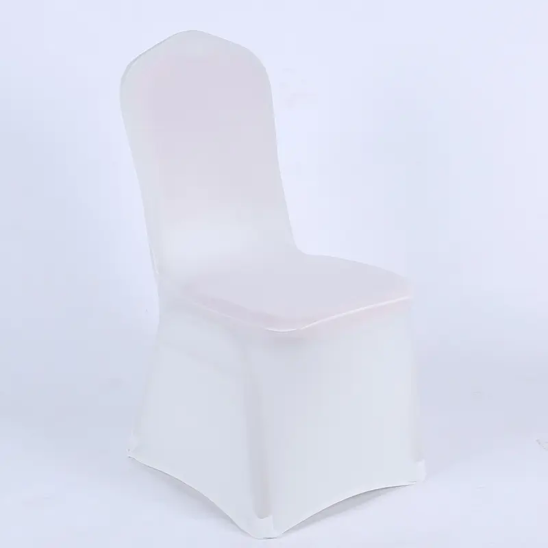 Polyester Spandex White Chair Cover Stretch Slip Chair Covers for Wedding Party and Banquet