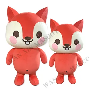 Costume de mascotte de personnage de dessin animé de renard en peluche mignon gonflable personnalisé maquillage de fête d'anniversaire animal de fête Costumes de mascotte personnalisés