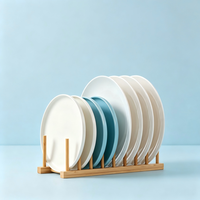 Égouttoir de rangement en bambou pour assiettes, bols, tasses, livres, couvercles de casseroles, planches à découper, support de séchage, organisateur pour armoire de cuisine