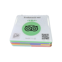 Impression personnalisée de codes QR dynamiques, avis Google, étiquettes NFC en verre, acrylique, époxy, 80/100/120 mm, autocollants pour menu de table RFID