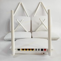Konverter Media Serat Optik Router Custom OEM GM620 XPON GPON ONU 4GE POTS Dual Band WiFi AC1200 SC dengan Adaptor Daya USB