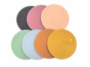 Custom Solid Color Leather Insulated Coffee Coasters Non-Slip Waterproof and Oil-Proof Cushion Promotional Business <b>Gifts</b> - Product Image 4