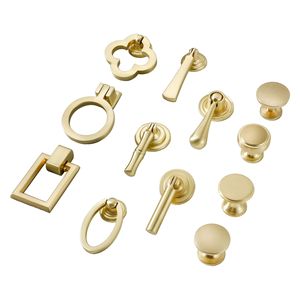 High Quality Zinc Alloy Gold Pull Ring Square Cabinet Drawer Ring Pull Handle <b>for</b> <b>Dresser</b> or Warehouse Application - Product Image 4