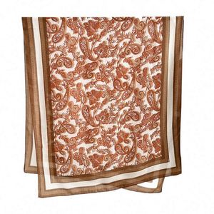 Elegante Bufanda de Seda con Estampado Floral Digital para Mujer, Ideal para Primavera y Otoño, 180cm*85cm, para Cuartos con Aire Acondicionado - Product Image 6