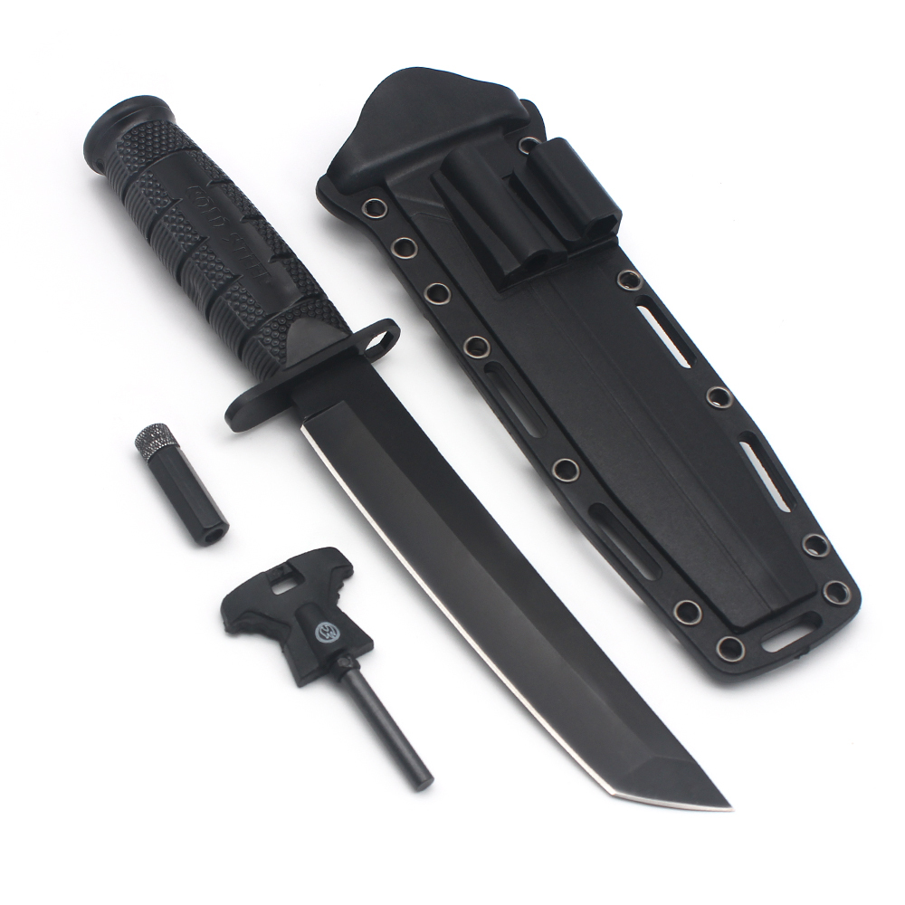 Customized OEM factory black coating camping hunting survival knives