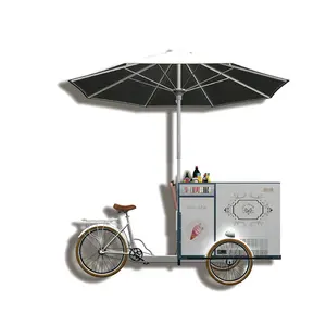 Fast Shipping Hand Push Cart Ice Cream Pozzetti Cart Outside Gelato Display Freezer