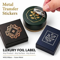 Autocollants métalliques de marque de luxe, personnalisés, dorés et argentés, texture en relief 3D, découpe de précision, étiquettes d'emballage flexibles