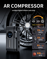 Compresseur d'air sans fil Gonfleur automatique de pneu 12V DC Pompe à air portable avec pression numérique pour pneus de voiture Gonflables
