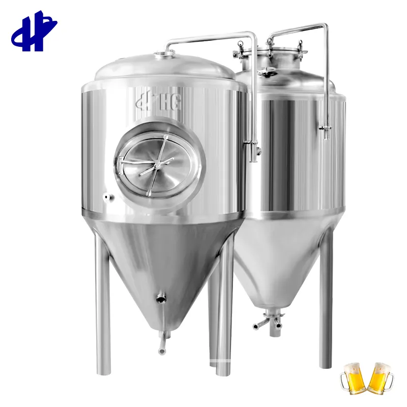 Fermentation 2000l Fermenter Glycol Jacket Beer Fermentation Vessel 500l 1000L 1500L 2000L Isobaric Conical Fermenter Tank Per Batch