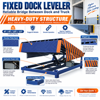 Niveleur de quai hydraulique robuste 10T, rampe de chargement fixe pour le chargement de camions et conteneurs en entrepôt