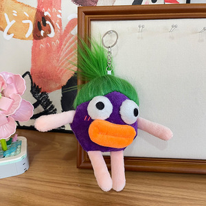 Cheveux frits Saucisse Bouche Pendentif En Peluche Porte-clés Maille Fruits Roi Chou Meng Poupée Sac À Dos - Product Image 5