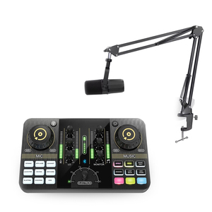 Kit <span class=keywords><strong>de</strong></span> equipo <span class=keywords><strong>de</strong></span> podcast OEM tarjeta <span class=keywords><strong>de</strong></span> sonido <span class=keywords><strong>cambiador</strong></span> <span class=keywords><strong>de</strong></span> voz Interfaz <span class=keywords><strong>de</strong></span> <span class=keywords><strong>Audio</strong></span> estudio registro DJ mezclador tarjeta <span class=keywords><strong>de</strong></span> sonido profesional y micrófono - Product Image 1