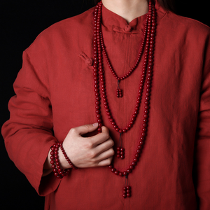 Nguyên Liệu Tự Nhiên Cinnabar Tím Vàng Cát Vòng Đeo Tay 108-Bead Phật Giáo Cầu Nguyện Đa-Sợi Vòng Đeo Tay Màu Đỏ May Mắn Quyến Rũ Cho Hoàng Đạo của Bạn - Product Image 2