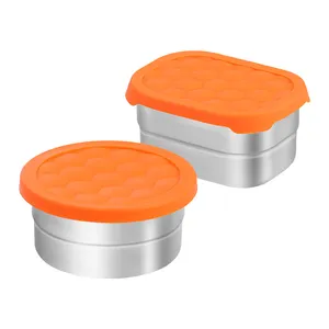 Stainless Steel Crisper 304 Food Grade Kotak Makan Siang Menjaga Segar Multi-ukuran Piknik Silikon Tutup Segel Kotak Bento Makanan
