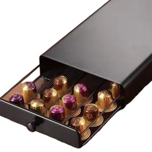 Caja de Almacenamiento de Cápsulas de Café de Hierro a Prueba de Polvo para 40 Cápsulas <span class=keywords><strong>Nespresso</strong></span>, Negra, Organizador de Cajones para el Hogar - Product Image 4