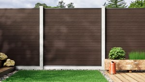 Panneau de clôture extérieur en WPC LANDING, bois, extérieur, imperméable, clôture de jardin, poteau en aluminium, résistant aux UV, écologique, garantie 20 ans - Product Image 3