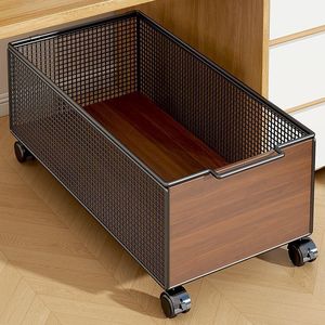 Desk Under Desk Storage Cart With Wheels Rectangle Movable Organizer For Office Bag Storage - Product Image 1