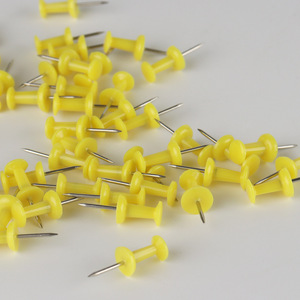 Yellow Thumb Tack Push <b>Pin</b> Plastic Circular Shape General Use For Cork Board And Photo Wall Display - Product Image 2
