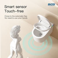 Toilette intelligente murale de style moderne, bidet automatique monobloc avec télécommande de drainage P-Trap incluse