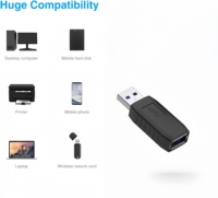 Adaptateur USB 3.0 ultra-rapide 5 Gbit/s mâle-femelle, connecteur d'extension de port USB compact et portable Plug-and-Play pour ordinateurs portables et disques durs