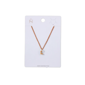 Collier avec pendentif lettre L EzL, plaqué or, acier inoxydable, chaîne minimaliste, unisexe, bijoux de tous les jours, cadeau - Product Image 4