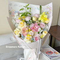 Buket Hadiah Festival Qixi - Kertas Kraft Minimalis Trendi Bunga Segar 37x50cm Hadiah DIY Buatan Tangan Dari Cina