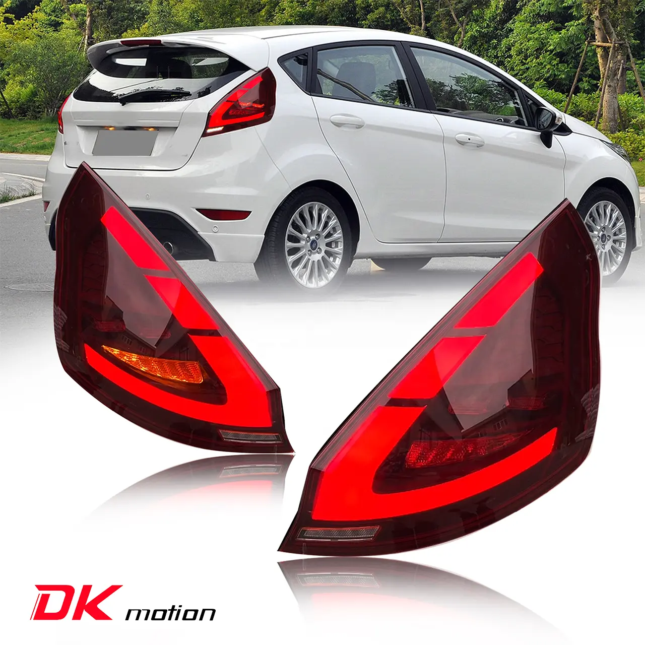 Ford Fiesta için en iyi fiyat LED kuyruk lambası 2009 - 2015 fren sis ters dönüş sinyali animasyon kırmızı otomobil parçaları ile