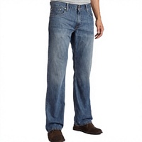 Jean en denim délavé coupe droite pour homme, taille mi-haute, coupe classique, en coton, décontracté, pour l'automne