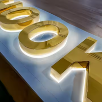 Logo d'entreprise, nom, prix d'usine, lettres 3D LED, enseigne lumineuse, enseigne 3D en acier inoxydable pour enseigne commerciale