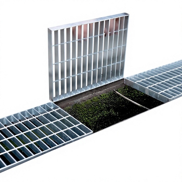 Drainage Ditch Cover Parking Garage Grating Hot-Dip Galvanized Steel Grating Panel China