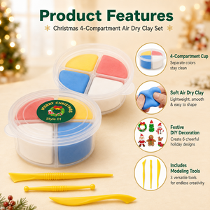 Kit de slime à séchage à l'air à 4 compartiments pour Noël, 6 tasses, 6 styles, figurines DIY, ensemble cadeau OEM pour enfants, vente <span class=keywords><strong>en</strong></span> gros - Product Image 2