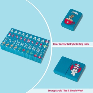 Premium Custom Logo Clear Engraved 160-Piece Blue Acrylic American <b>Mahjong</b> Tile <b>Set</b> Carrying Bag Accessories for Casino Gambling - Product Image 4