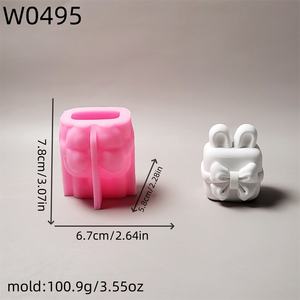 Moules de coulée en résine faits à la main bricolage Ins Style ornements décoratifs pour lapin nœud papillon moules en Silicone W0495 outils de gâteau - Product Image 4