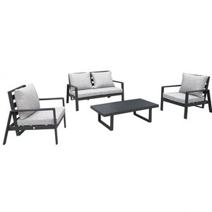Sofá de Jardín de Lujo con Marco de Aluminio, Sillas y Mesa para Exteriores, Muebles de Patio, Terraza y Jardín - Product Image 2