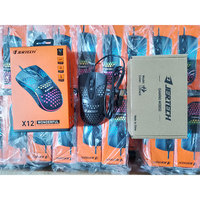 JERTECH XP12 Souris de jeu filaire en nid d'abeille creuse et légère RVB pour joueur