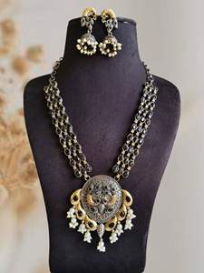 Top Indian Manufacturer's Indo Western Temple <b>Jewellery</b> Necklace <b>Set</b> <b>Gold</b> Plating for Weddings Artificial <b>Jewellery</b> Wholesalers - Product Image 6