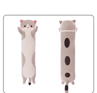 Long chat en peluche oreiller animaux en peluche jouets poupée chat oreiller en peluche Kawaii de logo personnalisé