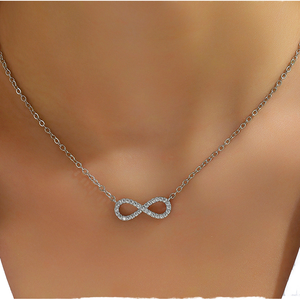 Alla moda semplice Mini carino <span class=keywords><strong>Infinity</strong></span> '8' collana da donna piccola catena girocollo placcato oro lega di zinco Link regalo per amore - Product Image 2
