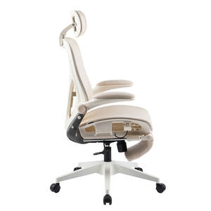 Reposabrazos abatible hacia arriba Silla reclinable ergonómica ajustable de oficina ejecutiva de malla completa plegable con reposapiés - Product Image 4