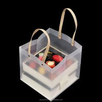 Sac d'emballage transparent carré à grande capacité pour emporter, idéal pour les boîtes à gâteaux, les plateaux de fruits, les sacs cadeaux